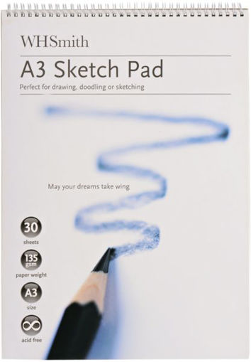 Picture of WHS SKETCH PAD A3 SPIRAL TOP 30 PAGES